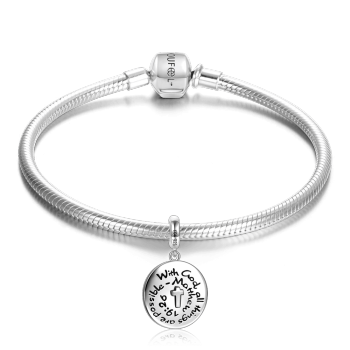 Con Dios Todo Es Posible Mateo 19 26 Pulsera Plata De Ley 925