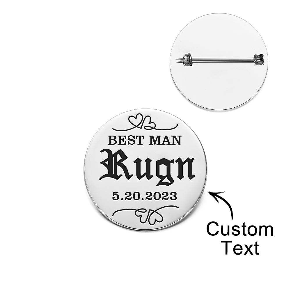 Logotipo De Alfiler De Broche Personalizado, Alfiler De Solapa De Boda, Broche De Nombre Inicial Personalizado, Alfileres De Solapa Con Cualquier Símbolo Grabado, Regalo De Aniversario De Boda De La Empresa - TuNombrecollar