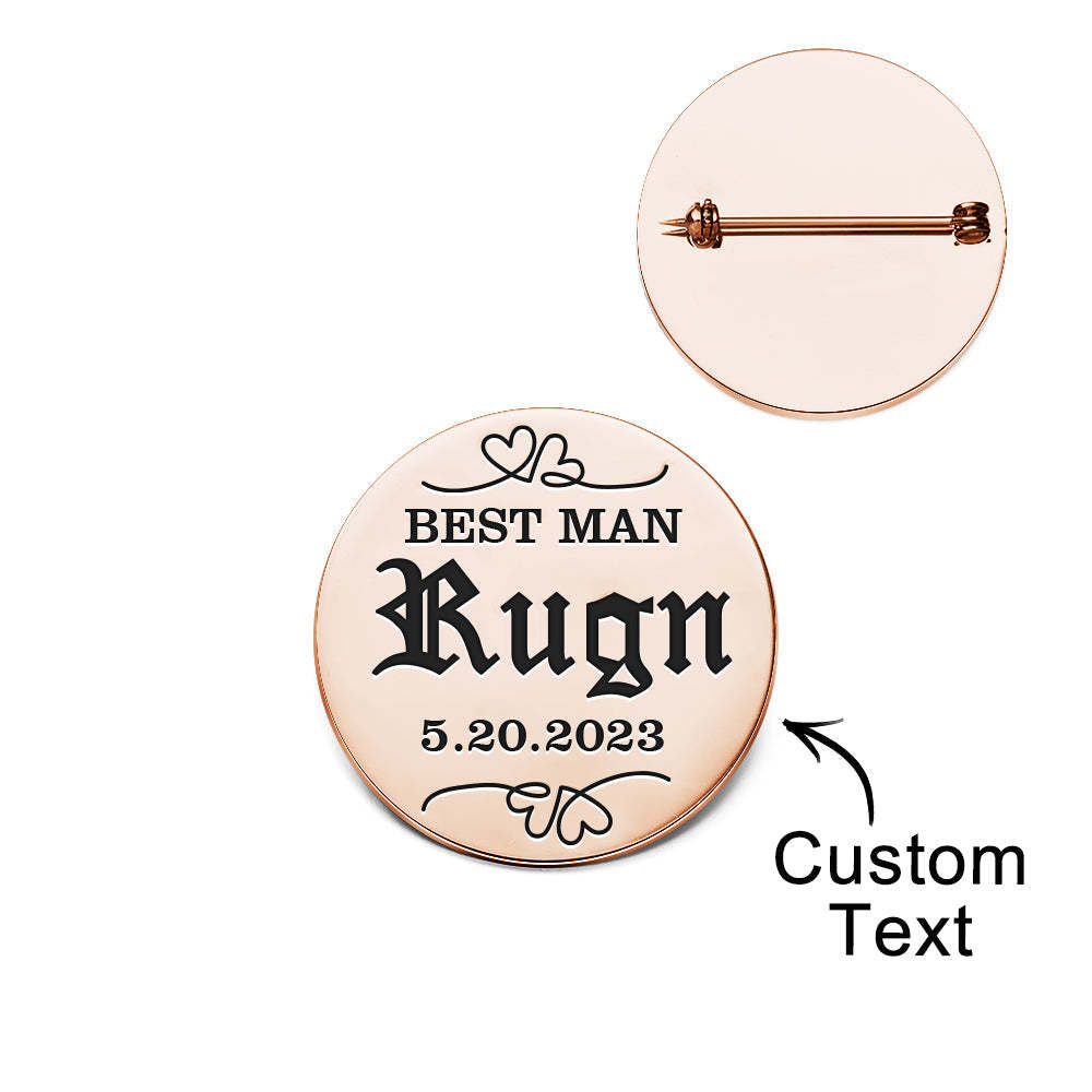 Logotipo De Alfiler De Broche Personalizado, Alfiler De Solapa De Boda, Broche De Nombre Inicial Personalizado, Alfileres De Solapa Con Cualquier Símbolo Grabado, Regalo De Aniversario De Boda De La Empresa - TuNombrecollar
