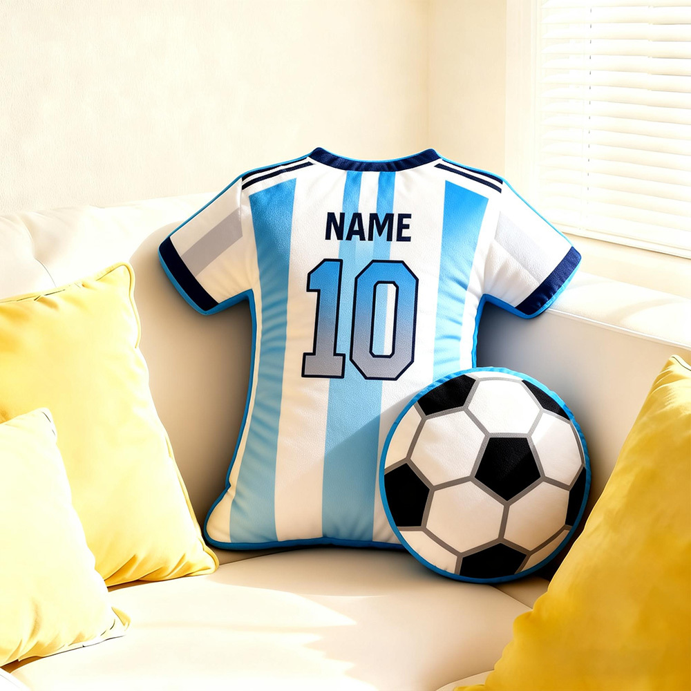 Custom Name and Number for Fans Personalized Graphic3DPrint Soccer Jersey Pillow