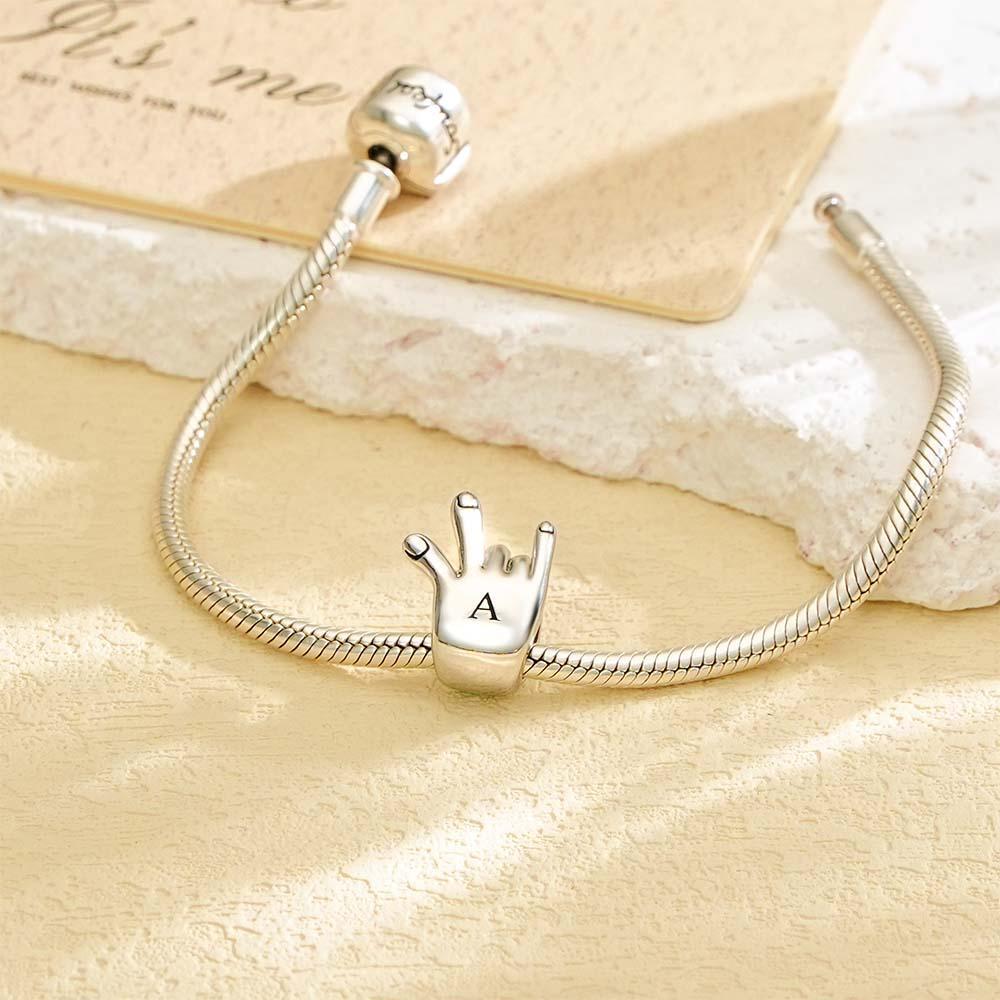 Encanto De Foto Personalizado Monograma Personalizado Alfabeto Inicial Te Amo Apoyo A Amigos Amuleto De Buena Suerte - TuNombrecollar
