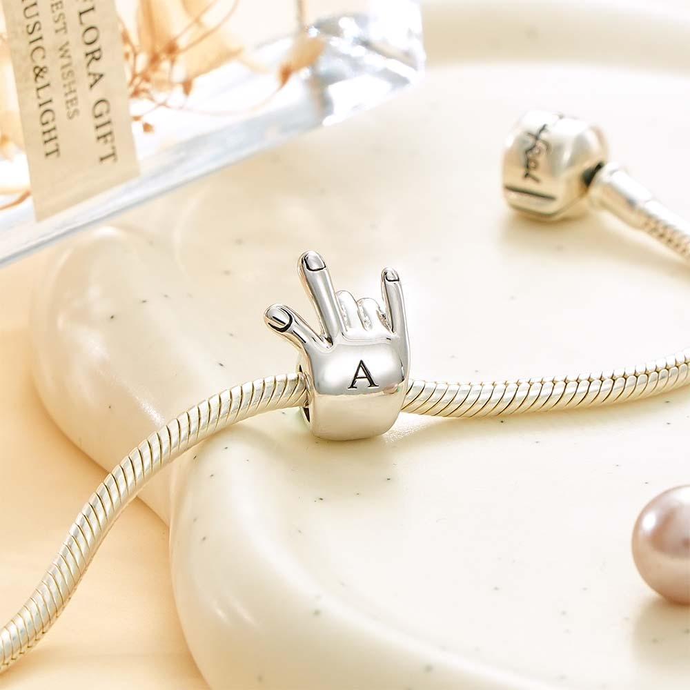 Encanto De Foto Personalizado Monograma Personalizado Alfabeto Inicial Te Amo Apoyo A Amigos Amuleto De Buena Suerte - TuNombrecollar