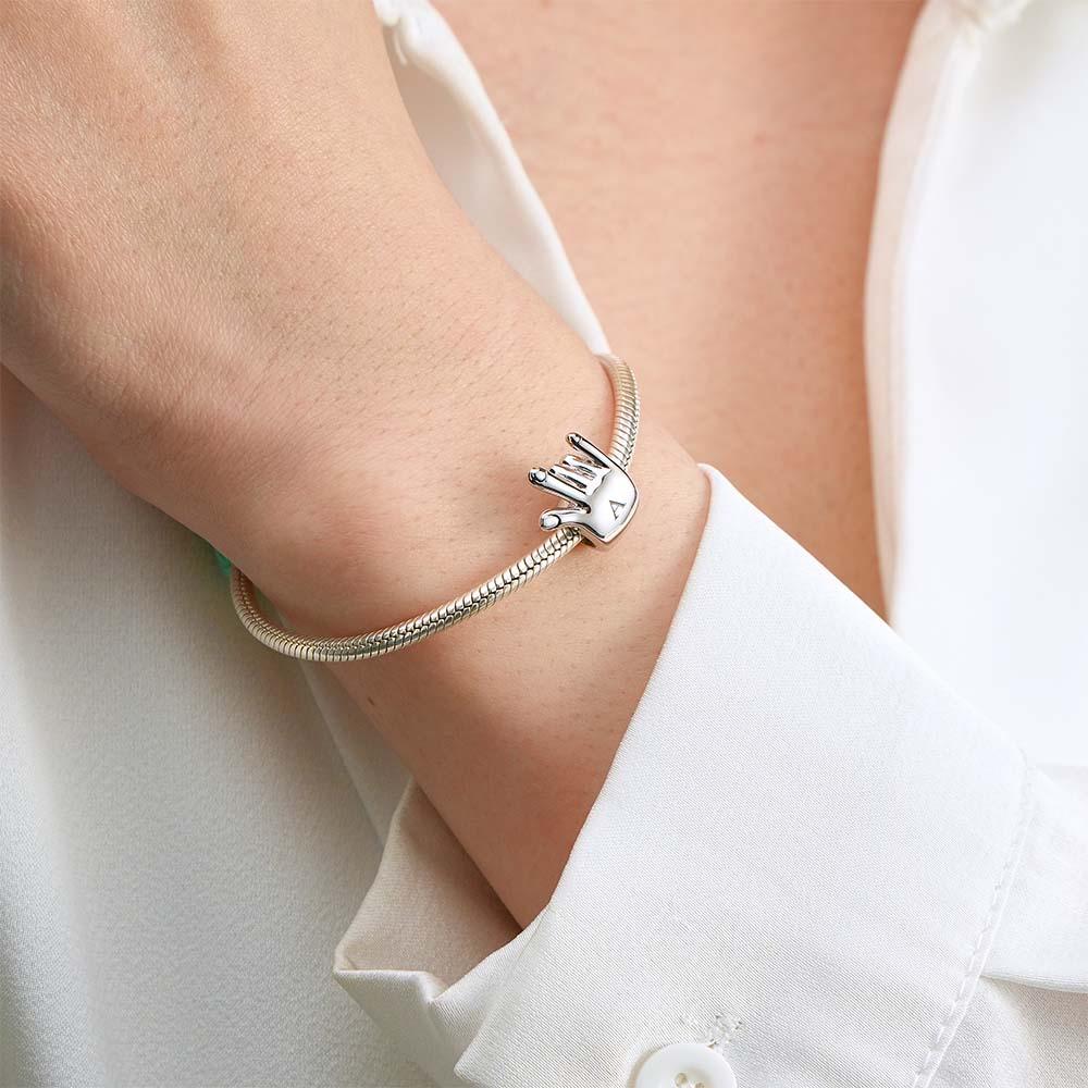Encanto De Foto Personalizado Monograma Personalizado Alfabeto Inicial Te Amo Apoyo A Amigos Amuleto De Buena Suerte - TuNombrecollar