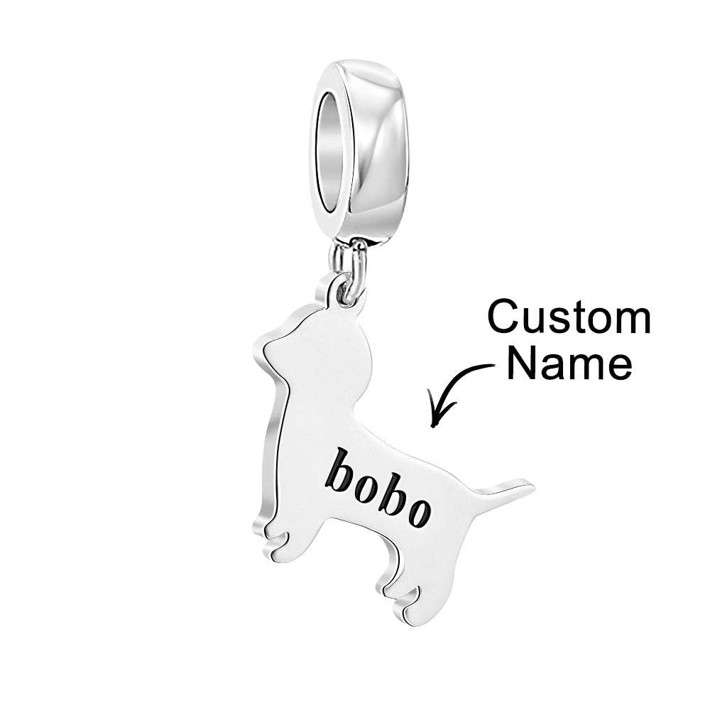 Charm Personalizado Grabable Con Cierre De Perro Y Racimos - TuNombrecollar