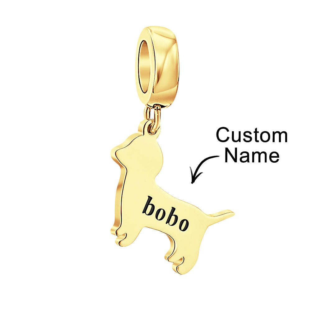 Charm Personalizado Grabable Con Cierre De Perro Y Racimos - TuNombrecollar