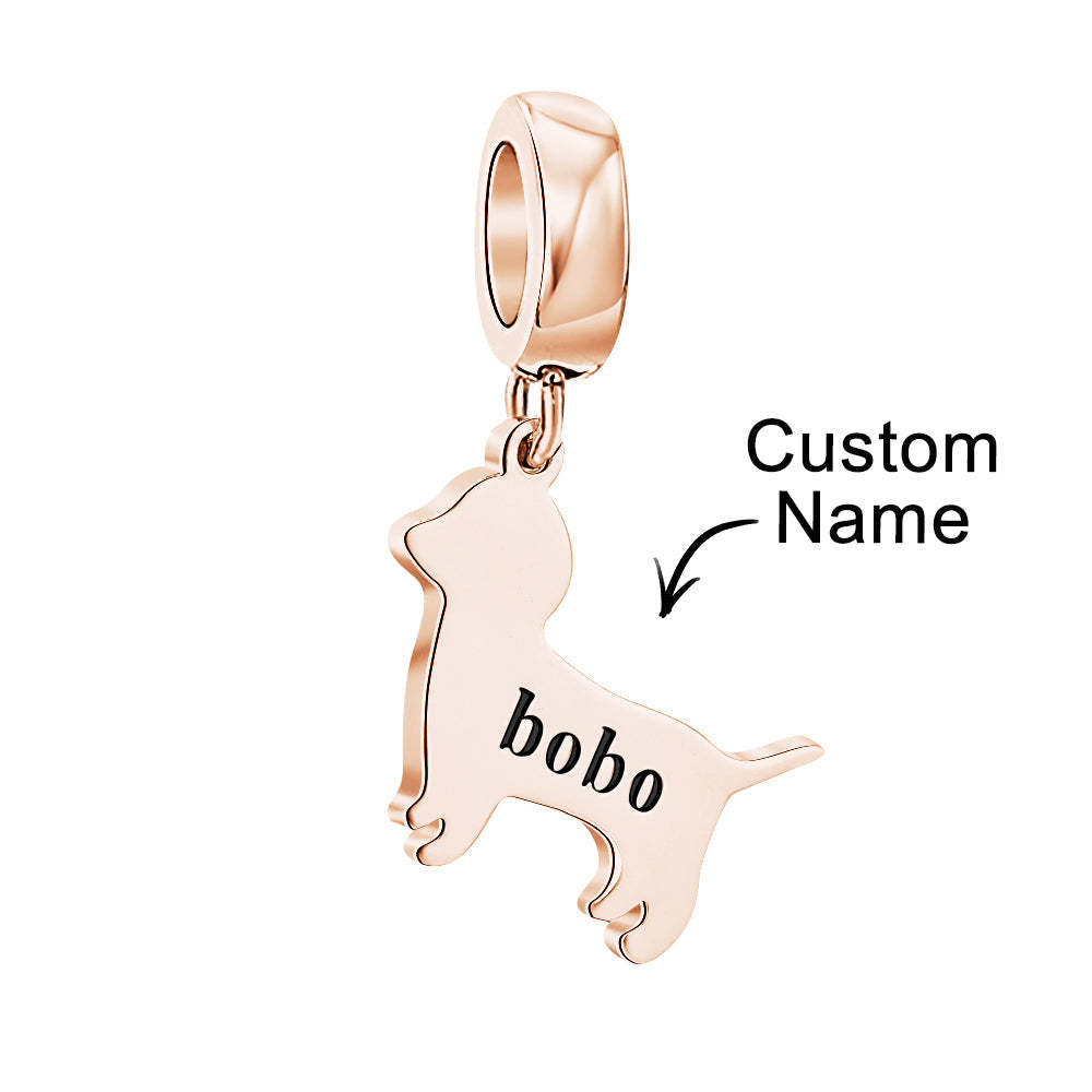 Charm Personalizado Grabable Con Cierre De Perro Y Racimos - TuNombrecollar
