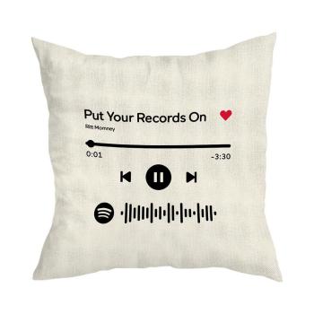 Código Spotify Escaneable Funda De Almohada Personalizada Blanco Negro Regalos De Pareja-15.7In*15.7In (40*40Cm)