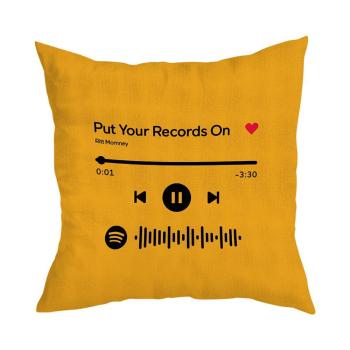 Código Spotify Escaneable Funda De Almohada Misic Blanca Naranja Regalos De Pareja-15.7In*15.7In (40*40Cm)