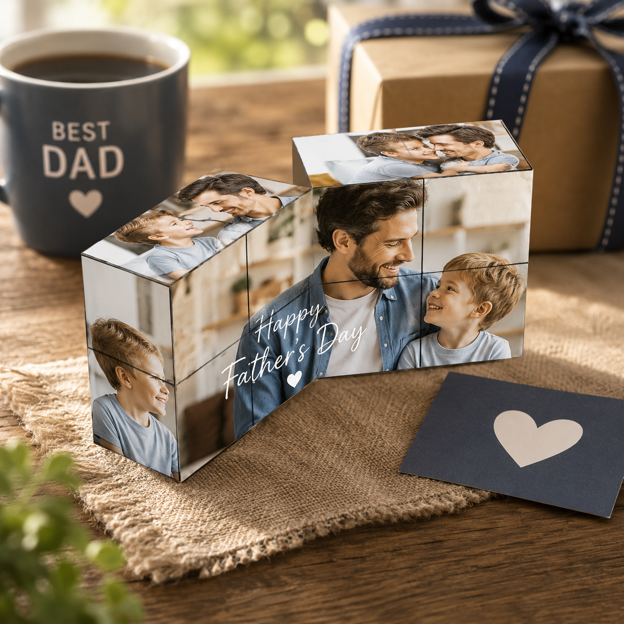 Foto personalizada Infinity Multiphoto Cube Magic Folding Photo Cube Foto personalizada Infinity Cube Regalo del día del padre para papá