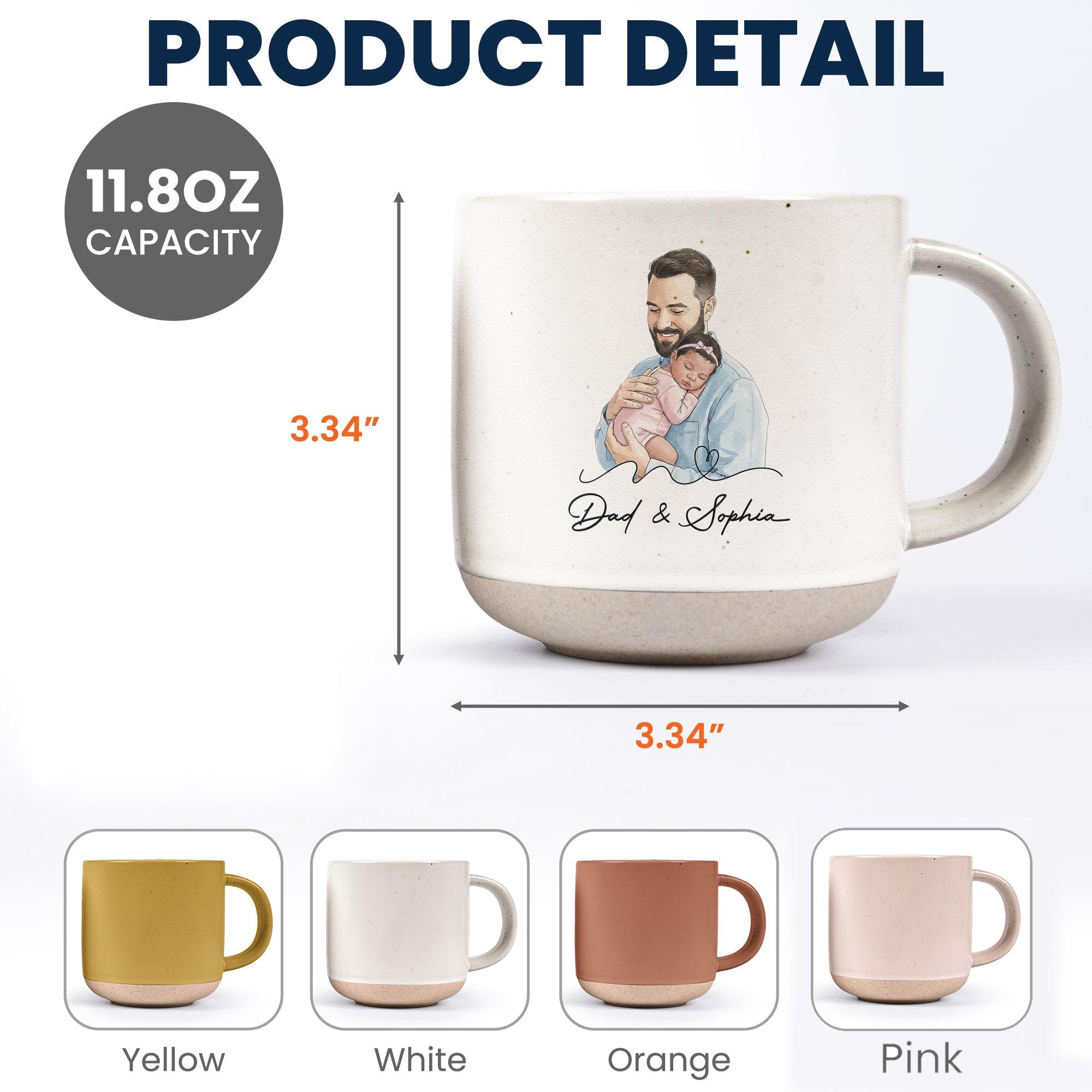 Taza de acuarela con foto personalizada para nuevo papá, personalizada, el momento en que te convertiste en mi papá, taza de café de cerámica, regalo del Día del Padre para el marido