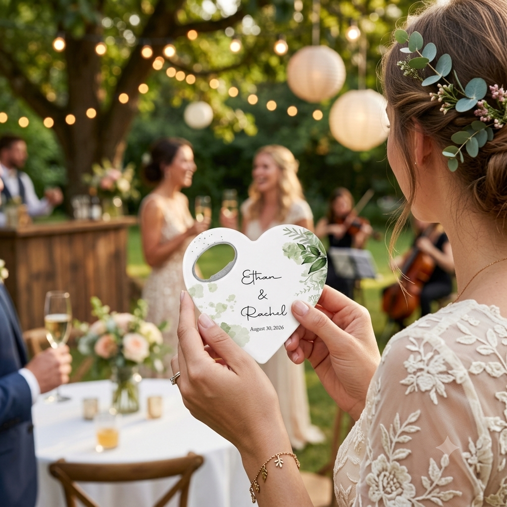 Abridor De Botellas Personalizado Con Forma De Corazón, Imán Personalizado, Abridor De Botellas Con Forma De Corazón, Recuerdos Para Invitados De Boda