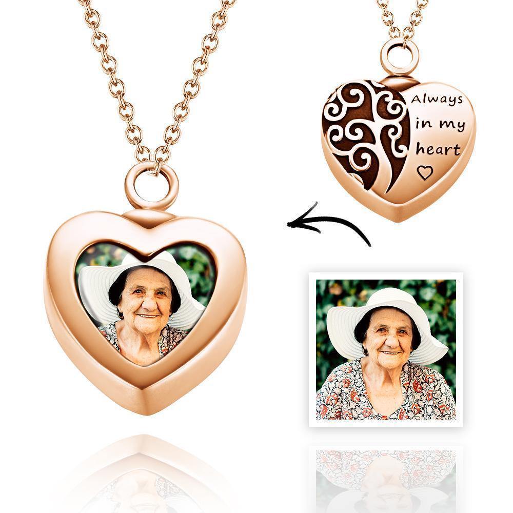 Collar Urna Personalizada Para Cenizas Collar De Cremación De La Memoria - Oro Rosa