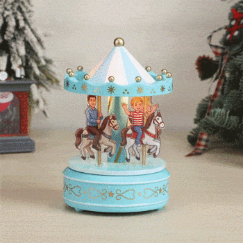 Caja De Música Con Carrusel De Retrato Personalizado, Adorno Para Escritorio De Miembro De La Familia, Regalo Para La Familia - 