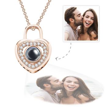 Collar De Proyección De Fotos Personalizado, Colgante Con Forma De Candado De Corazón De Amor, Regalo Del Día De San Valentín - TuNombrecollar