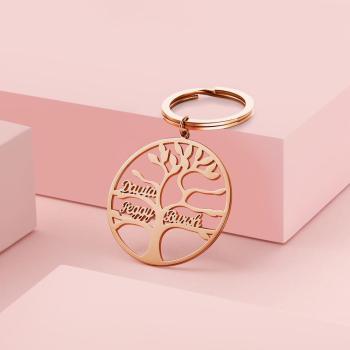 Personalized Engraved Keychain with Birthstone Memorial Gifts for Someone -
