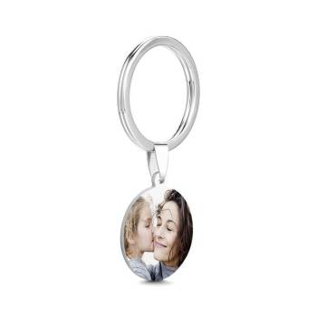 Round Tag Photo Keychain Superhero Gifts for Daddy Stainless Steel -
