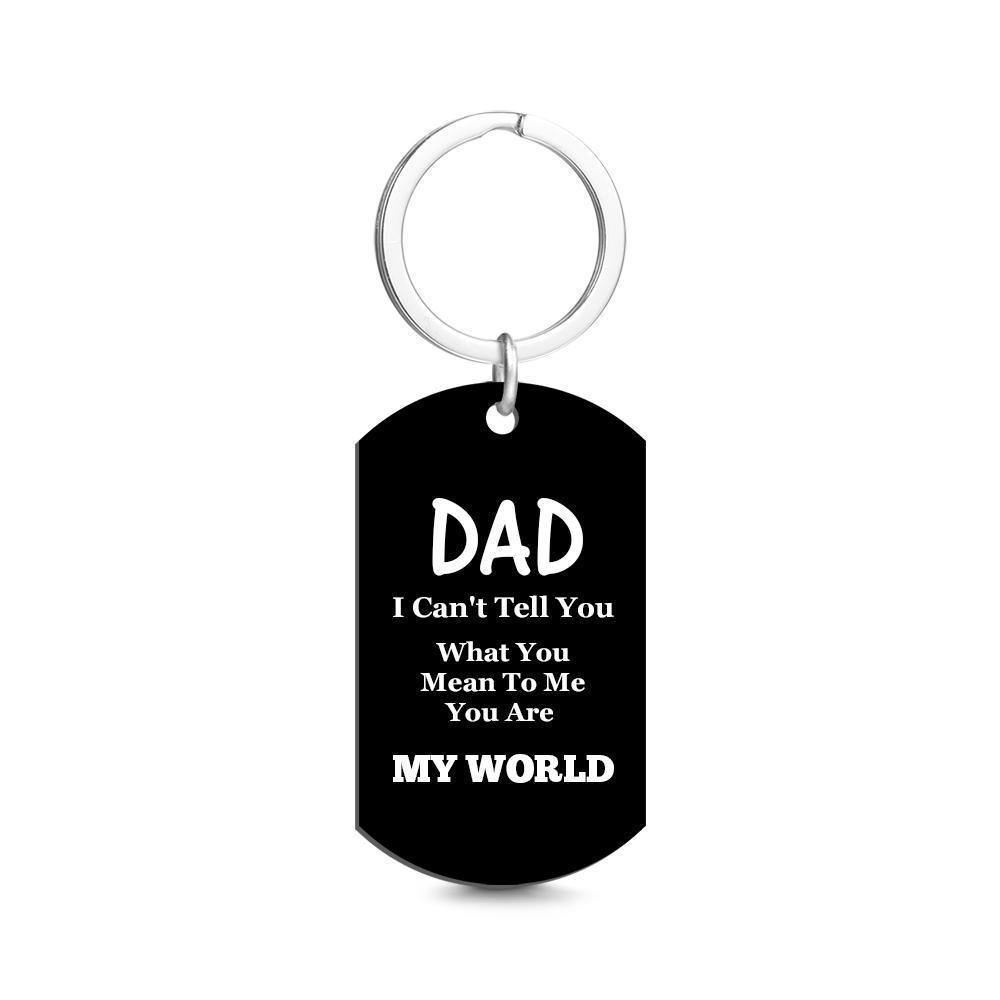 Photo Tag Keychain You Are My World Father's Day Gifts -