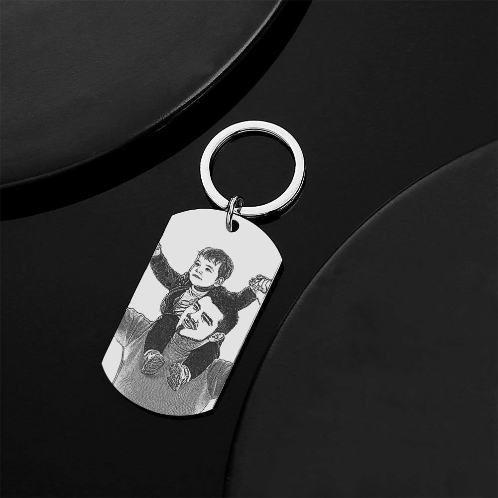 Photo Tag Keychain You Are My World Father's Day Gifts -
