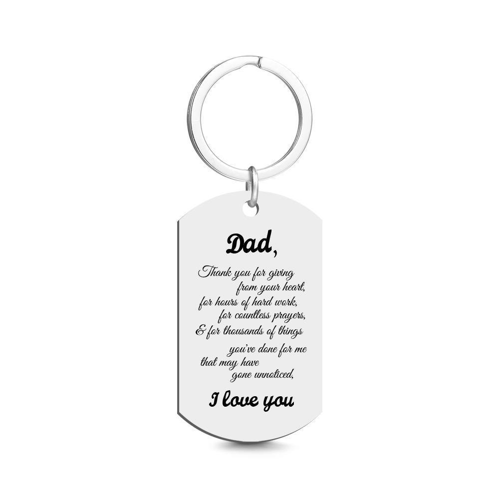 Photo Tag Keychain I love you daddy Father's Day Gifts -