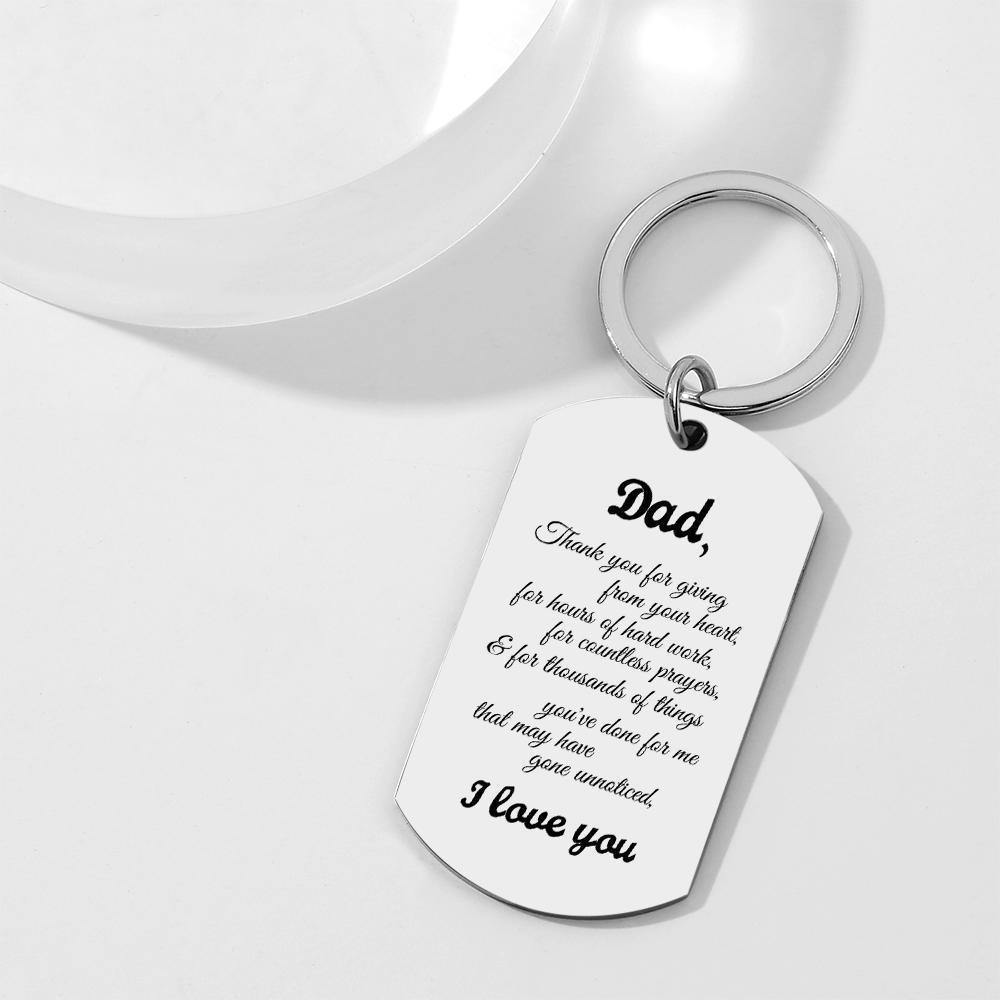 Photo Tag Keychain I love you daddy Father's Day Gifts -