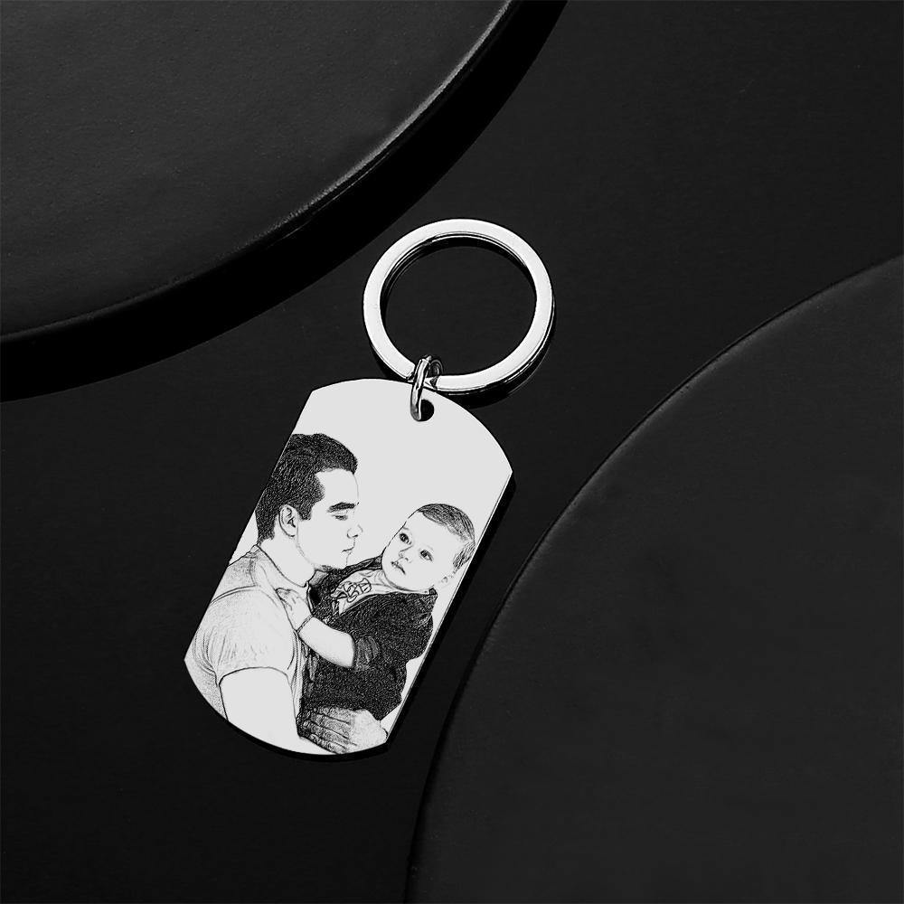 Photo Tag Keychain I love you daddy Father's Day Gifts -