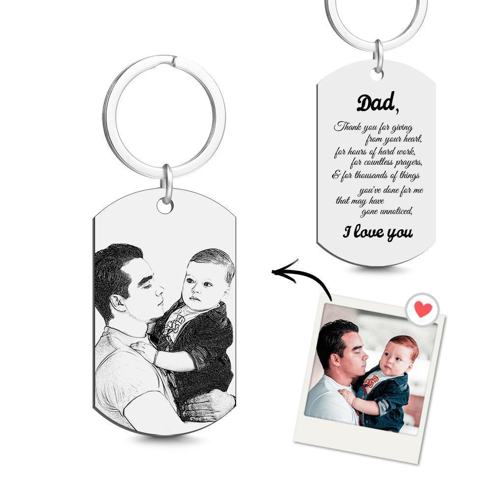 Photo Tag Keychain I love you daddy Father's Day Gifts -
