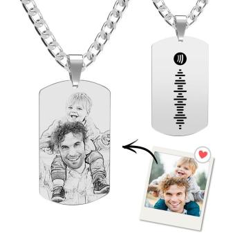 Collar Escaneable Con Código Spotify Etiqueta Grabada Regalos Para Novio/Esposo