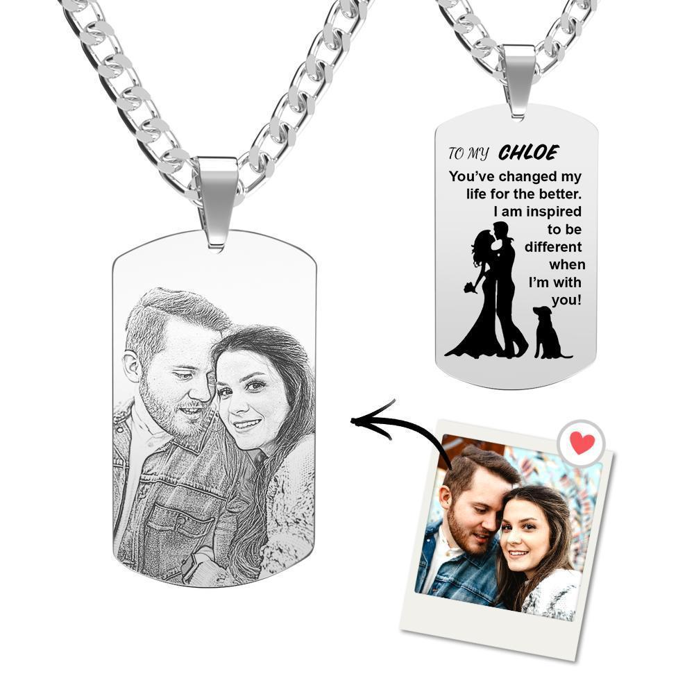 Collar Con Etiqueta Grabada Collar Con Foto Regalos Para Novia Regalos De Aniversario