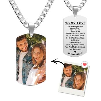Collar Con Foto Grabada Regalo De Amor Mensaje Regalos Para El Amor