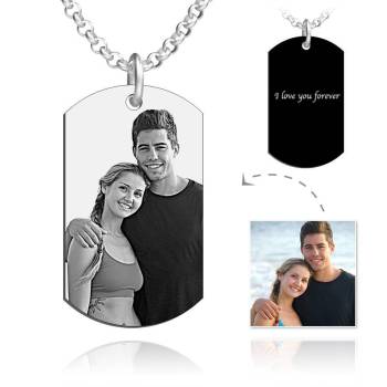 Collar Con Foto Grabada Para Hombre Con Grabado