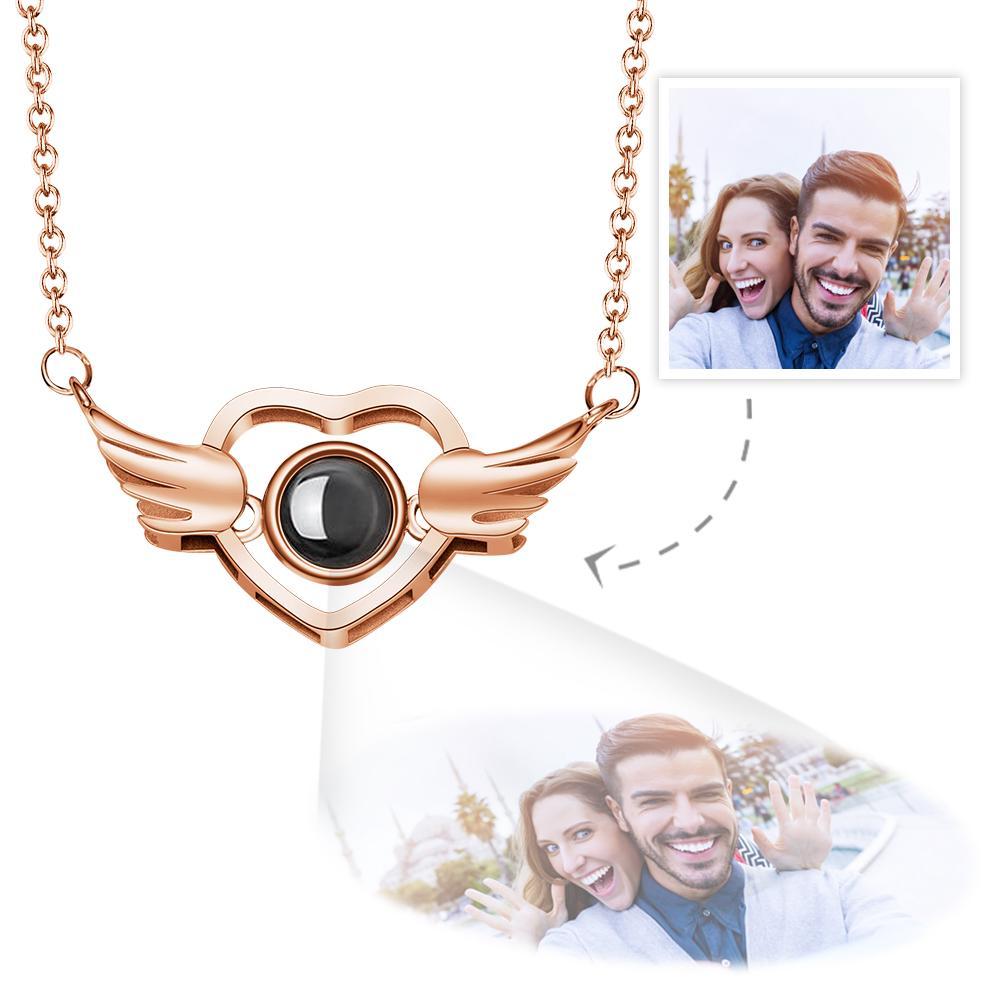 Collar De Proyección Personalizado Foto Love Wings Regalos Conmemorativos - TuNombrecollar