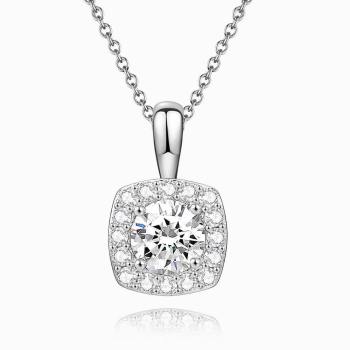 Collar Personalizado Con Piedra De Nacimiento Plata Chapada En Platino