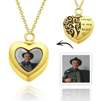 Collar De Urna Personalizado Para Cenizas Collar De Cremación De La Memoria - Chapado En Oro