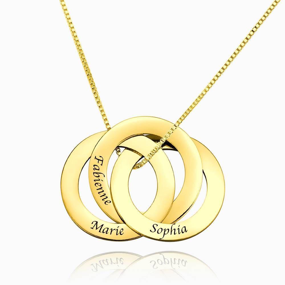 Collar de Tres Discos Grabado en Plata Chapada en Oro 14k