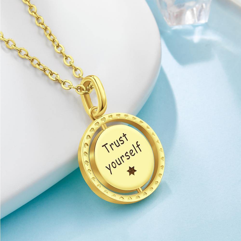 Collar con nombre Bendición Collar de monedas de plata chapada en oro de 14k
