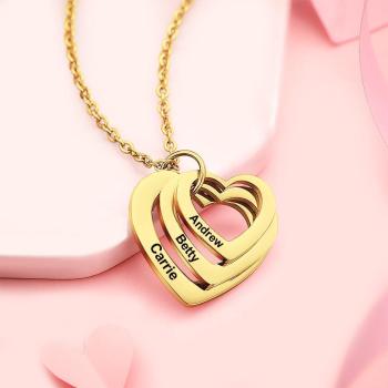 Collar Grabado Collar con Nombre Collar en forma de corazón Regalos para la familia