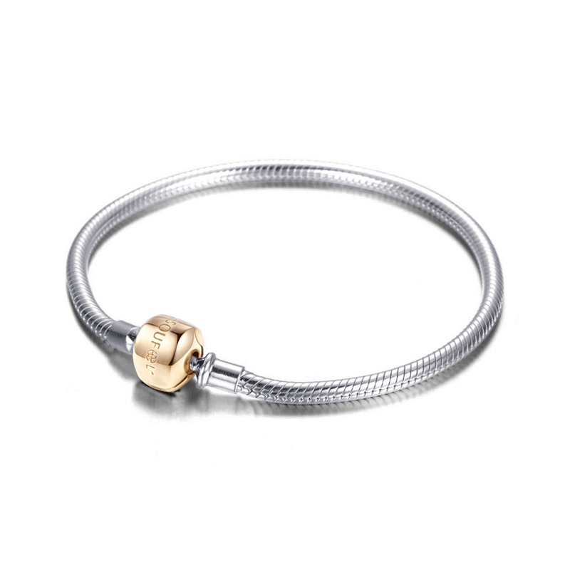 Pulsera Básica Exclusiva De Plata De Ley 925 En Oro De 14 K
