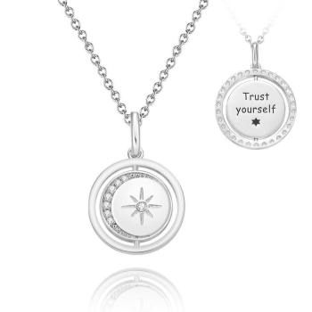 Collar Grabado Moneda de Bendición Regalos para Ella Plata