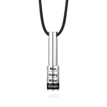 Collares para Hombres Grabado Personalizado Nombre Cuentas de Acero Inoxidable PersonalizadasCollar Colgantes Regalos para la Familia