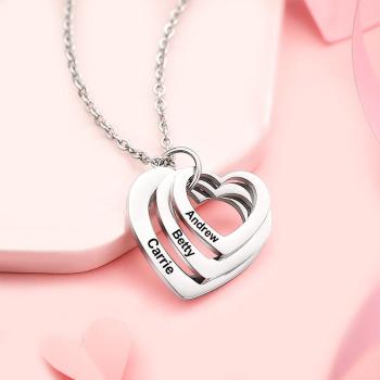Collar Grabado Collar con Nombre en forma de corazón para los mejores amigos