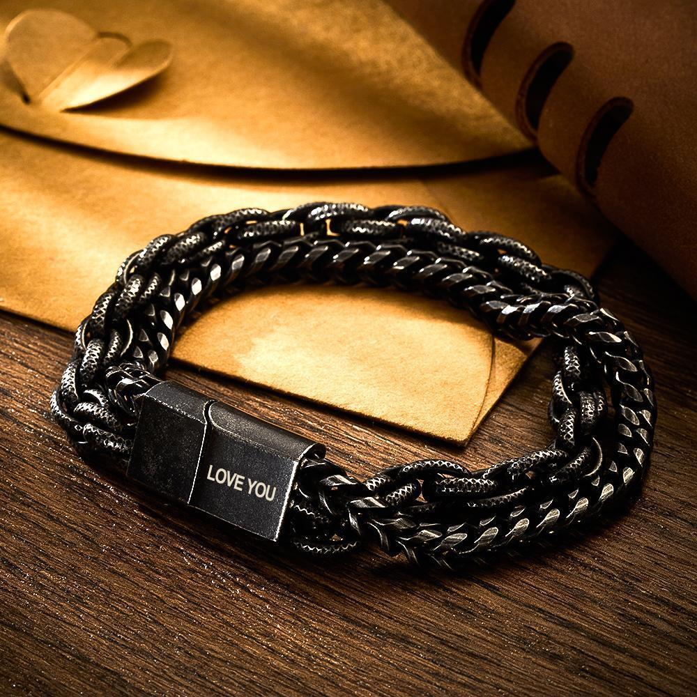 Pulsera Grabada De Acero Inoxidable Regalos Únicos Para Él Te Amo
