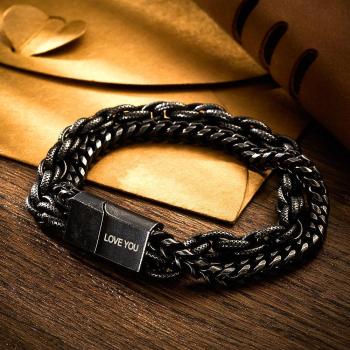 Pulsera Grabada De Acero Inoxidable Regalos Únicos Para Él Te Amo