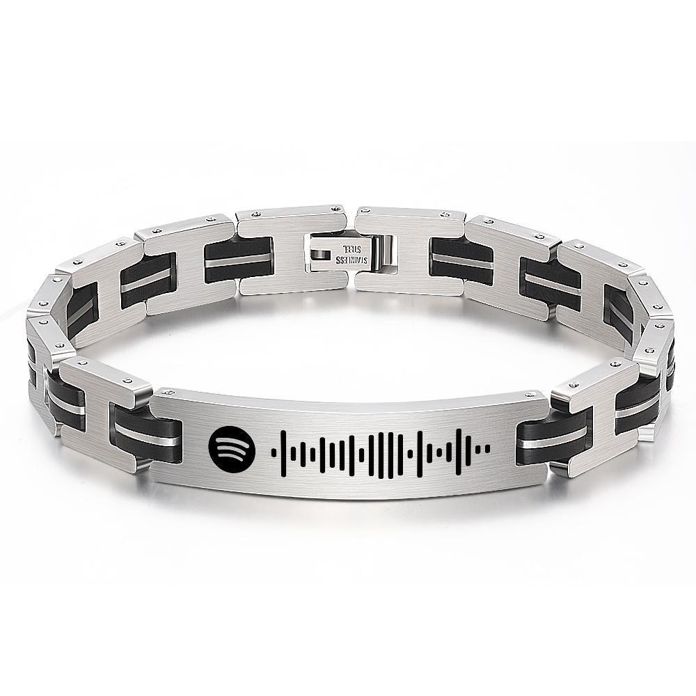 Regalos De La Música De La Pulsera Del Código De Spotify Personalizados Escaneables Para El Hombre