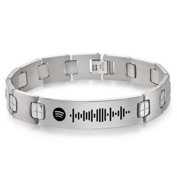 Regalo De La Música De La Pulsera Del Hombre Del Código De Spotify Escaneable Personalizado