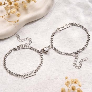 Pulseras Personalizadas A Juego Para Parejas Pulseras Personalizadas Para Parejas Para Novio Y Novia Día De San Valentín Navidad Cumpleaños - TuNombrecollar