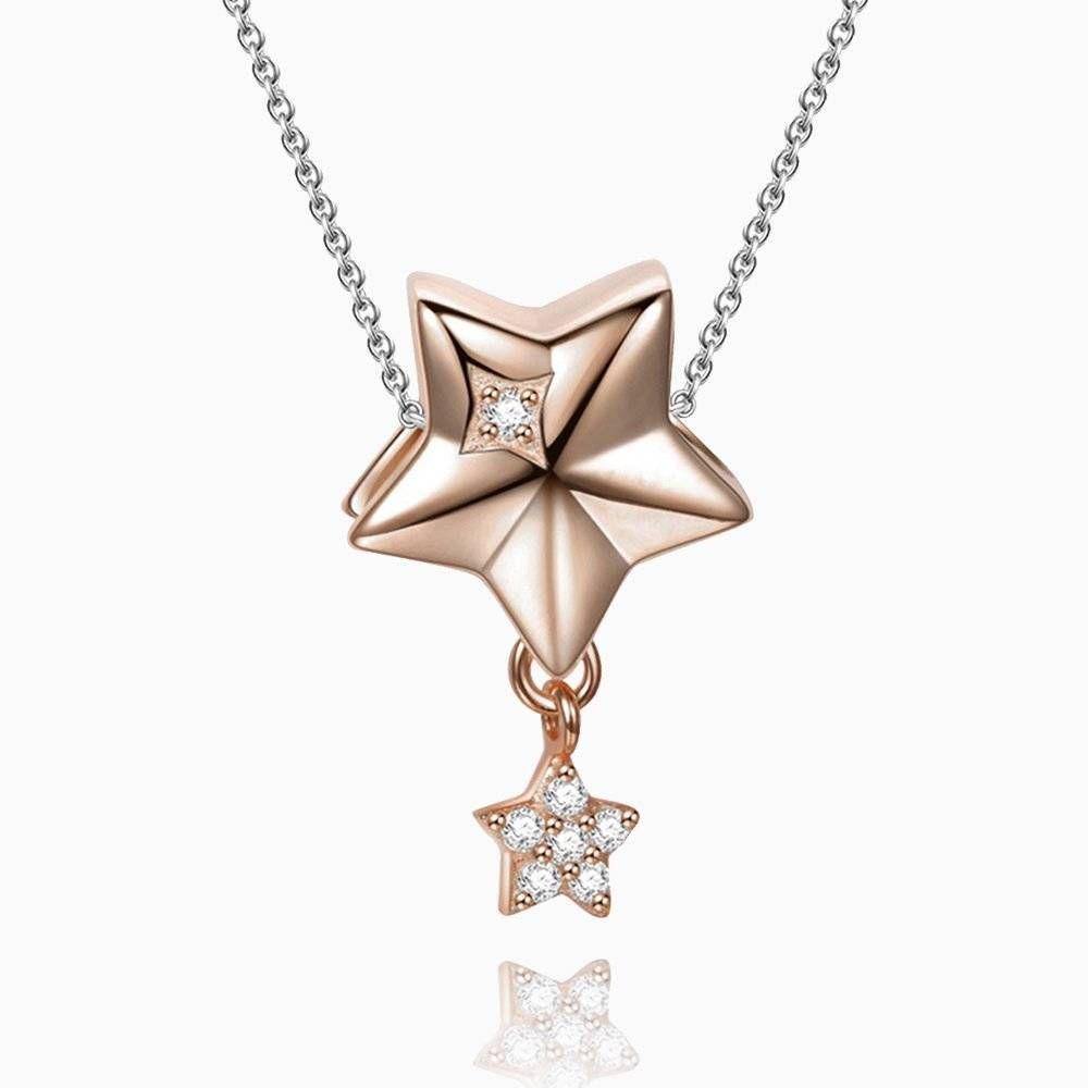 Collar De Estrellas Plata Dorada