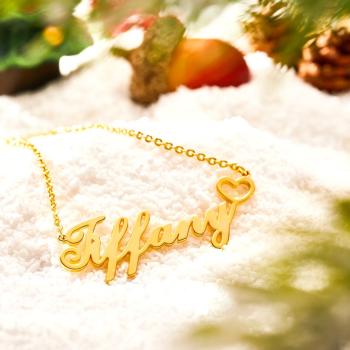 Collar Personalizado De Cobre Con Nombre Y Corazoncito, Regalo De Navidad Para Niñas - 