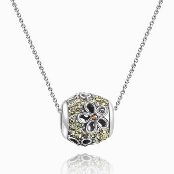 Collar De Flores En Racimo Plata