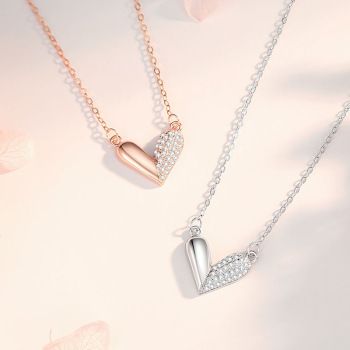 Collar Romántico De Corazón Brillante Y Elegante Regalo De Amor Para San Valentín, Cumpleaños O Aniversario. - 