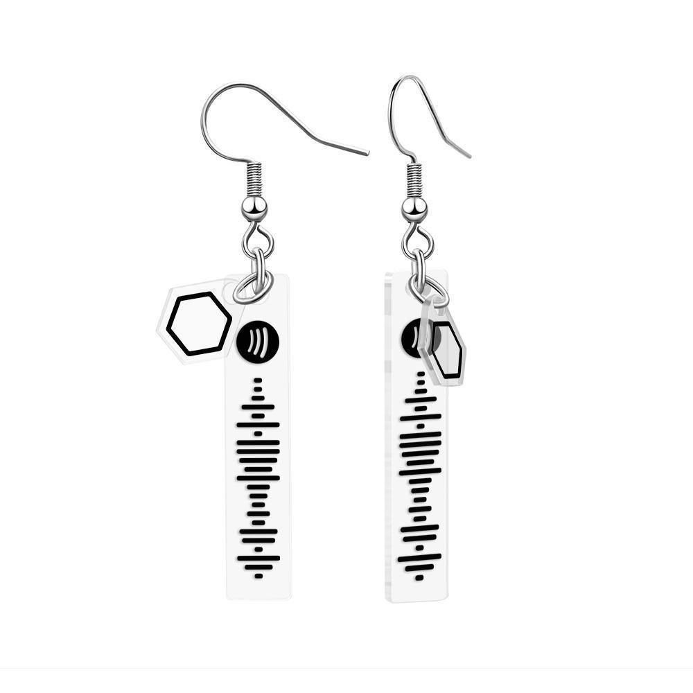 Pendientes Código Spotify Personalizados Con Colgante Pentágono